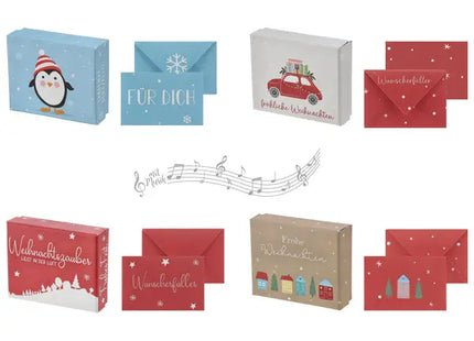 Weihnachtliche Musikboxen für Geldgeschenke, 4er-Set - Festliche Präsentation TK Gruppe® Grosshandel 