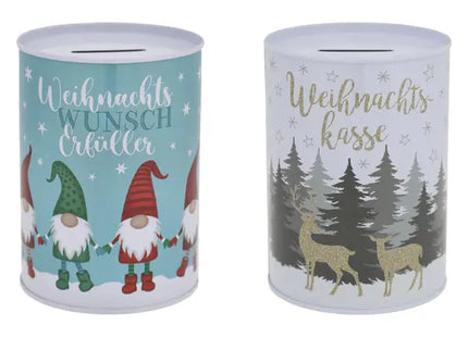 Weihnachtliche Spardose 2er Set, ca. 8,5x11,5cm – Festliche Sparboxen TK Gruppe® Grosshandel 