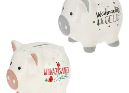 Weihnachtliche Spardose, Sparschwein, 2er-Set, ca. 11 cm – Festliche Geschenkidee TK Gruppe® Grosshandel 