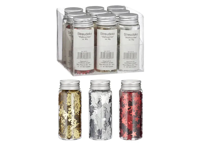 Weihnachtliche Streudeko - 25g Festliche Zuckerstreusel, Edle Dekoration für Plätzchen & Kuchen TK Gruppe® Grosshandel 