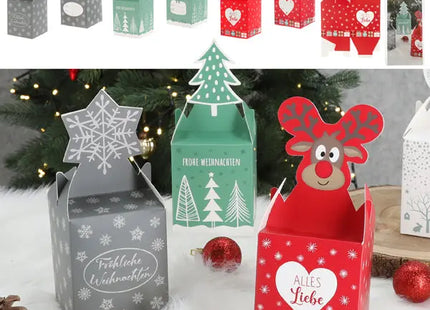 Weihnachtliche Süßigkeitenboxen, 3er Set, je ca. 9x10 cm – Ideal für Festtage TK Gruppe® Grosshandel 