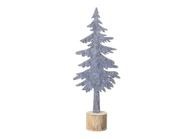 Weihnachtlicher Filz-Tannenbaum auf Holzstamm, 23cm, Festliche Tischdeko TK Gruppe® Grosshandel 