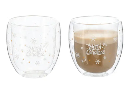 Weihnachtliches Thermoglas, Isoliertes Trinkglas, 250ml, Festliches Design TK Gruppe® Grosshandel 