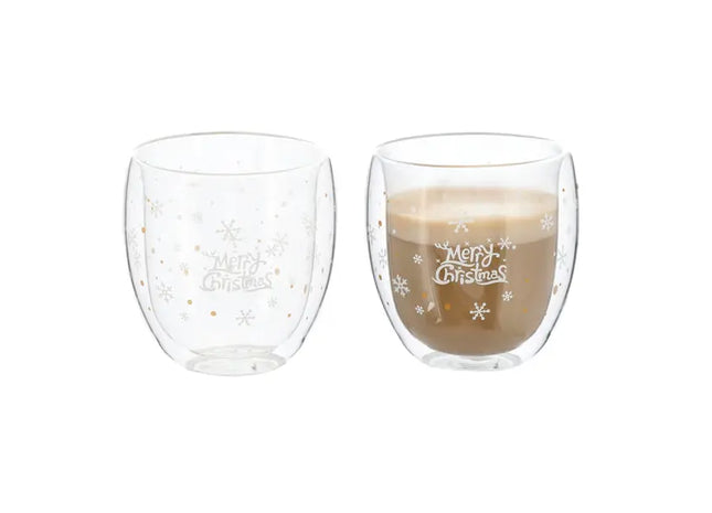 Weihnachtliches Thermoglas, Isoliertes Trinkglas, 250ml, Festliches Design TK Gruppe® Grosshandel 
