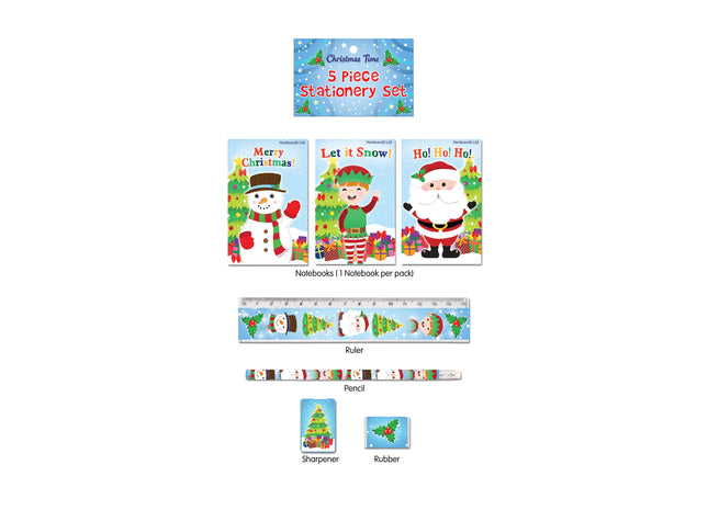 Weihnachts-Briefpapier-Set, 5-teilig, festliches Briefpapier-Paket TK Gruppe® Grosshandel 