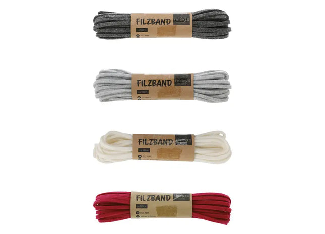 Weihnachts-Filzband - 4er Pack, Je ca. 500cm, Festliche und Dekorative Schleifen TK Gruppe® Grosshandel 