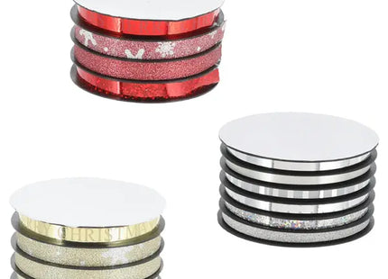 Weihnachts-Geschenkbänder, 3 Designs, je 4x4m, Festliche Verpackungszubehör TK Gruppe® Grosshandel 