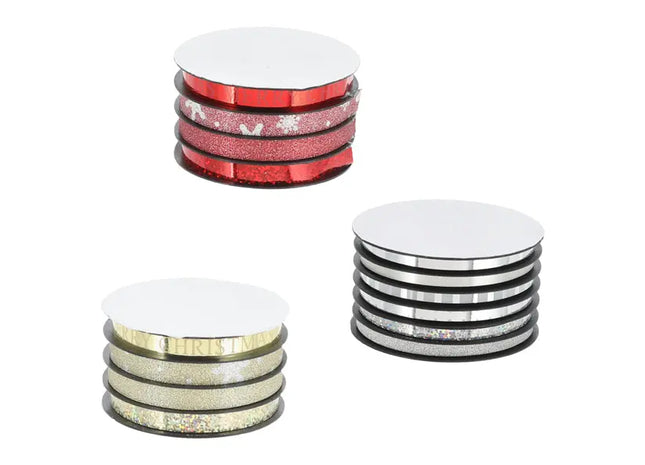 Weihnachts-Geschenkbänder, 3 Designs, je 4x4m, Festliche Verpackungszubehör TK Gruppe® Grosshandel 