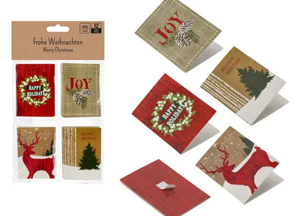 Weihnachts-Klebeetiketten Set 12 Stück, ca. 5x7cm TK Gruppe® Grosshandel 
