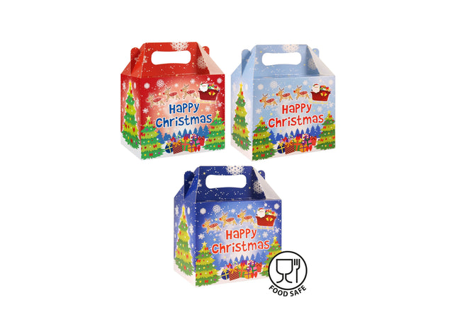 Weihnachts-Lunchbox, 14L x 9,5B x 12H cm, 3 verschiedene Designs – Festliche Brotdose TK Gruppe® Grosshandel 