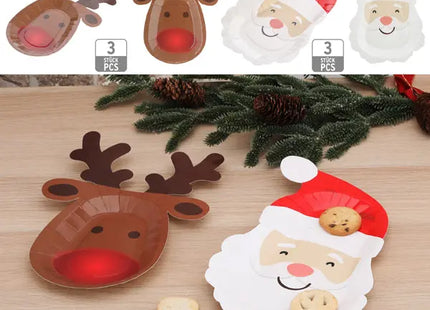 Weihnachts-Papierteller, Festtagsdesign, 3er-Pack, 2er-Sets, 18x28cm TK Gruppe® Grosshandel 