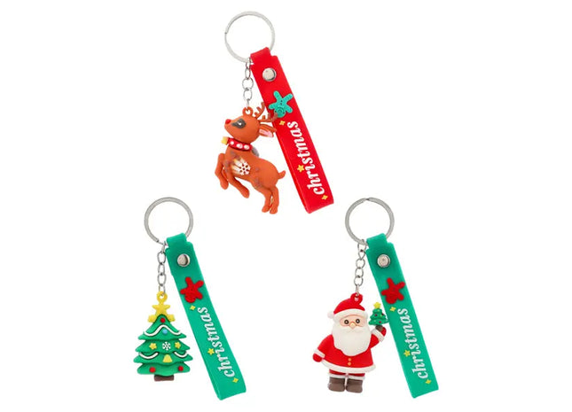 Weihnachts-Schlüsselanhänger, 3er-Set, Festliche Motive, Perfekt als Geschenk TK Gruppe® Grosshandel 
