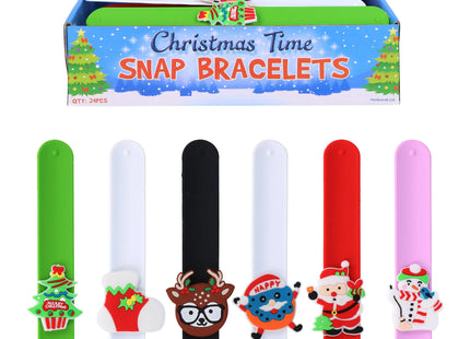 Weihnachts-Snap-Armbänder 23cm x 2,5cm mit Aufdruck - 6 verschiedene Designs TK Gruppe® Grosshandel 