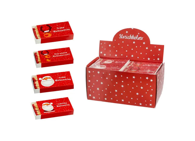 Weihnachts-Streichhölzer, 50 Stück je Schachtel, 4er-Set, Festliche Zündhölzer TK Gruppe® Grosshandel 