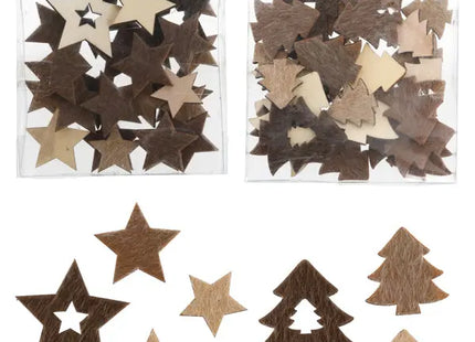 Weihnachts-Streudeko aus Filz und Holz, 27-teilig, 4,5cm - Festliche Tischdeko TK Gruppe® Grosshandel 