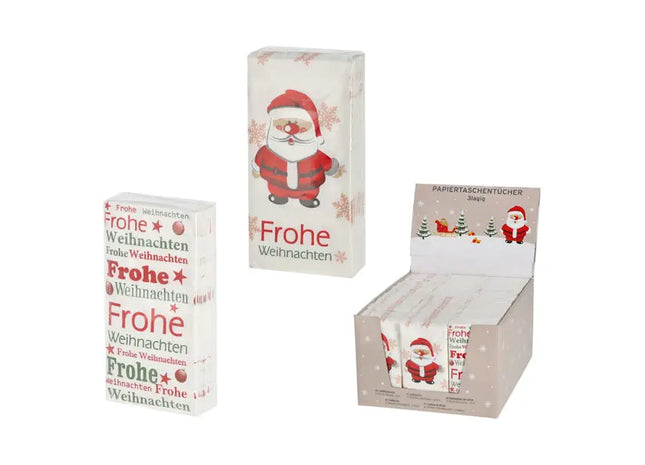 Weihnachts-Taschentücher - Festliche Designs, 2 Motive, 10er-Pack, Weiche & Robuste Stofftücher TK Gruppe® Grosshandel 