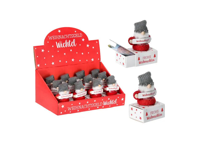 Weihnachts-Wichtel Geldgeschenkhalter, ca. 5x10cm - Festliche Idee für Bargeldgeschenke TK Gruppe® Grosshandel 