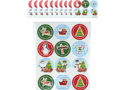 Weihnachtsaufkleber-Set, 2,5 cm, 18 Stück Pro Blatt, Festliche Motive TK Gruppe® Grosshandel 