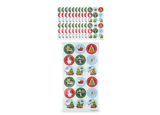 Weihnachtsaufkleber-Set, 2,5 cm, 18 Stück Pro Blatt, Festliche Motive TK Gruppe® Grosshandel 
