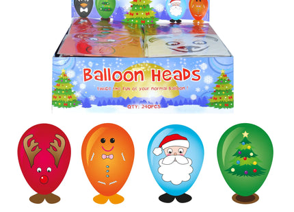 Weihnachtsballonköpfe, 8 verschiedene Motive - Festliche Partydeko TK Gruppe® Grosshandel 