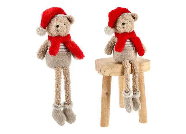 Weihnachtsbär Kantenhocker - Festlicher Dekor, 45 cm Länge TK Gruppe® Grosshandel 