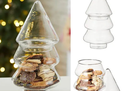 Weihnachtsbaum Deko-Glas, festliches Aufbewahrungsgefäß, 100 Zeichen TK Gruppe® Grosshandel 