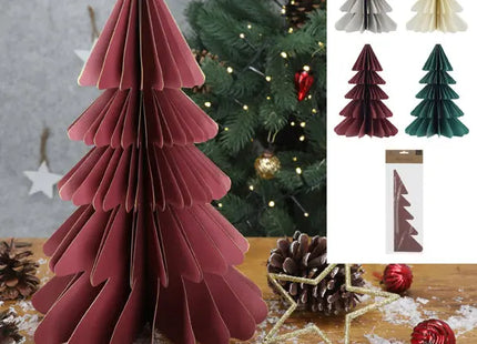 Weihnachtsbaum Honeycomb, Goldrand, 4er-Set, ca. 30cm Höhe - Festliche Dekoration TK Gruppe® Grosshandel 