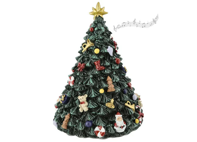 Weihnachtsbaum Spieluhr, Festliche Melodien Dekor, 17 cm Höhe TK Gruppe® Grosshandel 