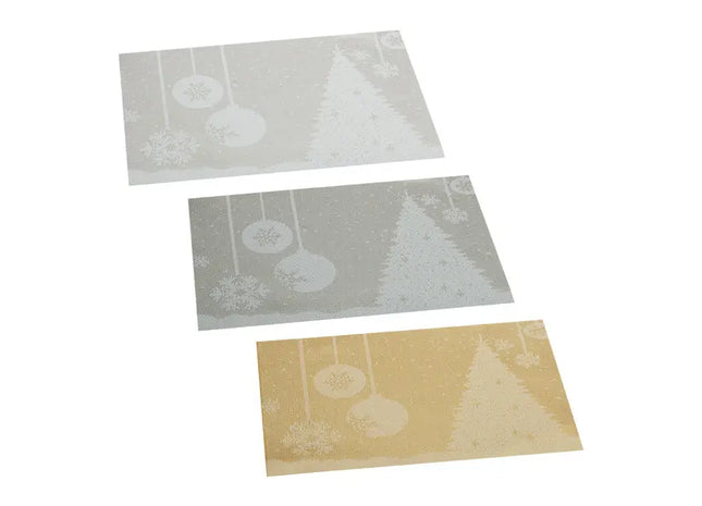 Weihnachtsbaum Tischsets aus PVC, 45x30cm, 3er-Set – Festliche Tischdeko TK Gruppe® Grosshandel 