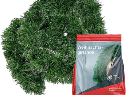 Weihnachtsgirlande grün 10 Meter - künstliche Dekogirlande Ø 10 cm - Tannen Girlande als Weihanachtskranz - Weihnachten TK Gruppe® Grosshandel 