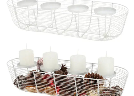 Weihnachtskranz-Halterung, Reinweiß, Robust 50cm Durchmesser - Festlicher Mittelpunkt TK Gruppe® Grosshandel 