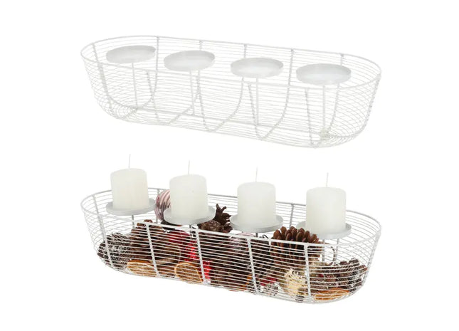 Weihnachtskranz-Halterung, Reinweiß, Robust 50cm Durchmesser - Festlicher Mittelpunkt TK Gruppe® Grosshandel 