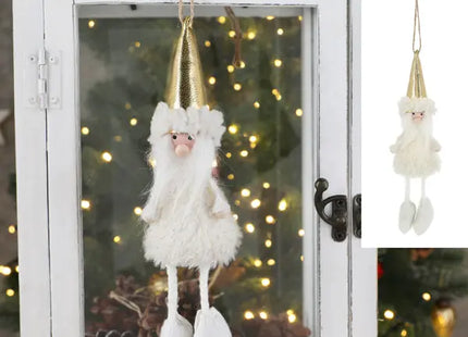 Weihnachtsmann-Anhänger, Weiß-Gold, Länge ca. 20 cm TK Gruppe® Grosshandel 