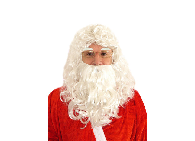 Weihnachtsmann Perücke mit Bart und Augenbrauen, 190G – Kostümzubehör TK Gruppe® Grosshandel 