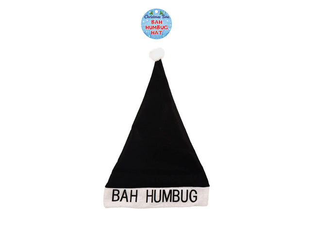 Weihnachtsmütze für Erwachsene, Bah Humbug Design, festliche Kopfbedeckung, 29,5 x 43 cm TK Gruppe® Grosshandel 