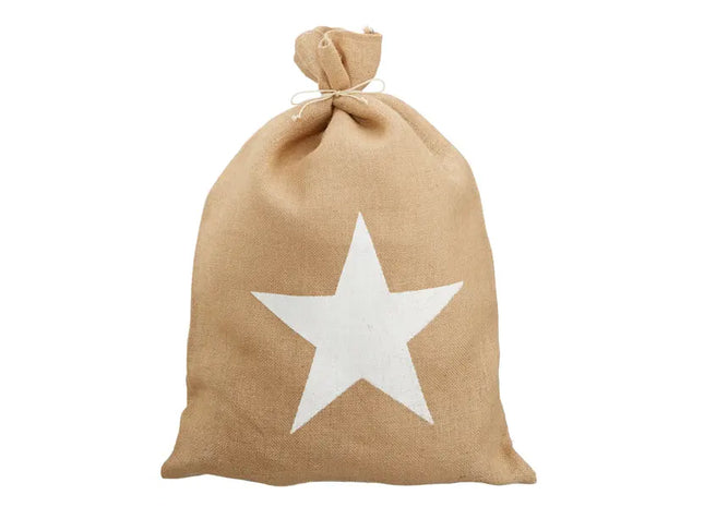 Weihnachtssack Stern, M, 50x75cm - Festlicher Geschenksack für die Feiertage TK Gruppe® Grosshandel 