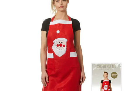 Weihnachtsschürze 'Filz Santa' – Perfekt für festliches Kochen & Backen TK Gruppe® Grosshandel 