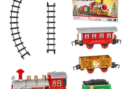 Weihnachtszug-Set mit Beleuchtung und Klang, 12 Teile - Zauberhafte Winterfahrt TK Gruppe® Grosshandel 