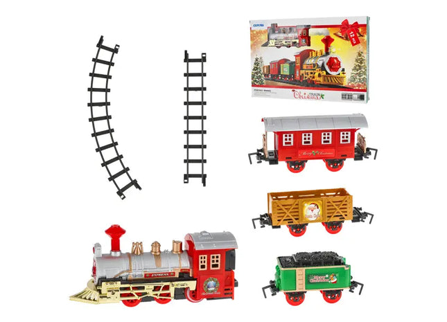 Weihnachtszug-Set mit Beleuchtung und Klang, 12 Teile - Zauberhafte Winterfahrt TK Gruppe® Grosshandel 