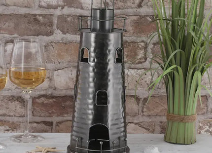 Weinflaschenhalter Leuchtturm, 28cm - Maritime Weinaufbewahrungslösung TK Gruppe® Grosshandel 