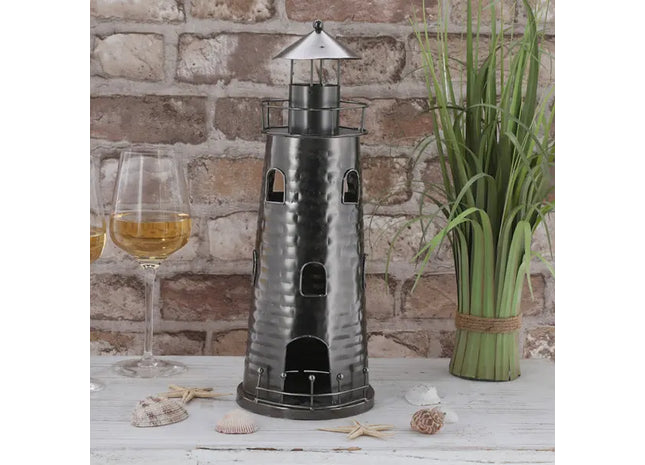 Weinflaschenhalter Leuchtturm, 28cm - Maritime Weinaufbewahrungslösung TK Gruppe® Grosshandel 