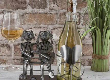 Weinflaschenhalter Liebespaar, ca. 20cm - Charmantes und romantisches Deko-Stück TK Gruppe® Grosshandel 