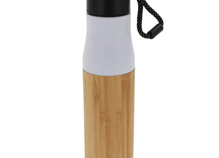 Weiß-Bambus 500ml Isolierflasche mit Trageschlaufe, öko-freundlich TK Gruppe® Grosshandel 