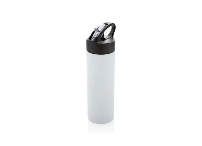 Weiß Sport Edelstahlflasche mit Trinkvorrichtung, 650ml TK Gruppe® Grosshandel 