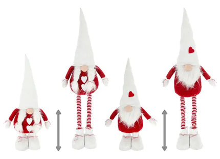 Teleskop-Wichtel in Rot/Weiß, 2er-Set, Höhenverstellbar, 55-80cm TK Gruppe® Grosshandel 