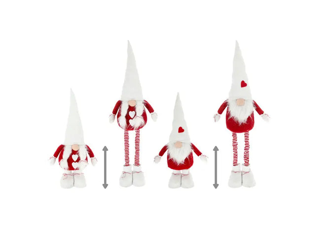 Teleskop-Wichtel in Rot/Weiß, 2er-Set, Höhenverstellbar, 55-80cm TK Gruppe® Grosshandel 