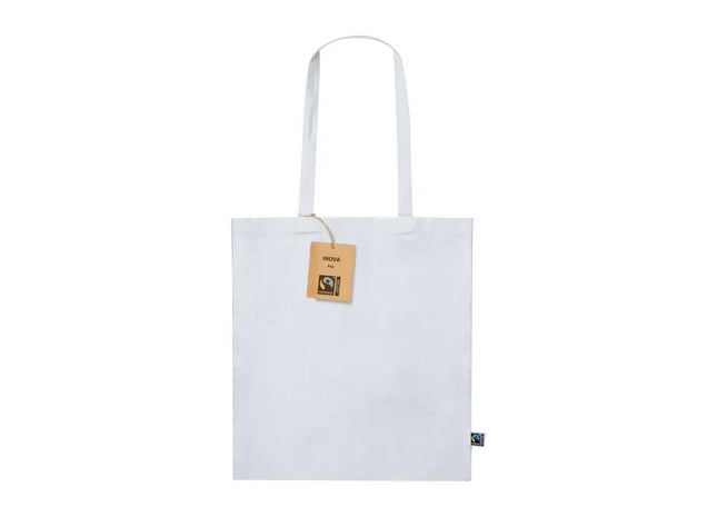 Weiße Fairtrade Einkaufstasche - Nachhaltige Tragetasche aus ökologischem Material TK Gruppe® Grosshandel 