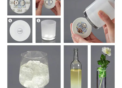 Weiße LED-Klebeleuchte, Durchmesser ca. 6cm - Flexible Beleuchtungslösung! TK Gruppe® Grosshandel 