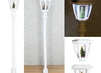 Weiße LED Solar-Weihnachtslaterne, Stilvolle Gartenbeleuchtung, 105cm TK Gruppe® Grosshandel 