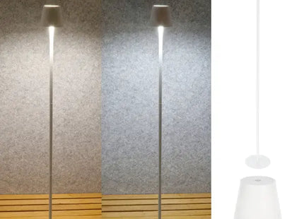 Weiße Metall-LED-Stehleuchte mit USB, 120cm - Elegante & funktionale Beleuchtung TK Gruppe® Grosshandel 